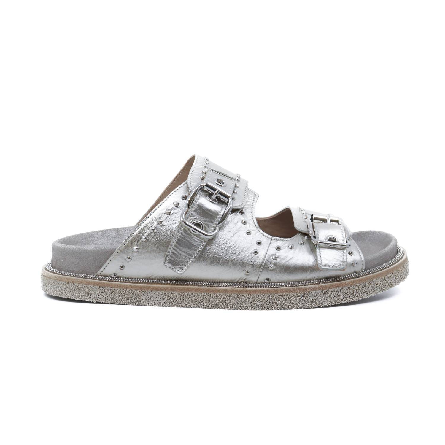 New Laura Bellariva Women Porox Dust Studs Sandals In Silver